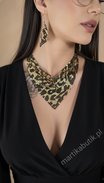 Komplet biżuterii panterka siatka