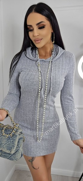 Sukienka sweterkowa Grey Chic szara
