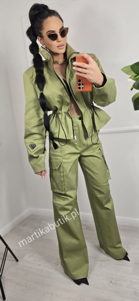 Spodnie bojówki oliwkowe LA MILLA