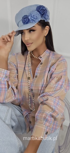 Koszula w kratę stójka blue La Milla  