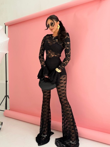 Koronkowe spodnie czarne