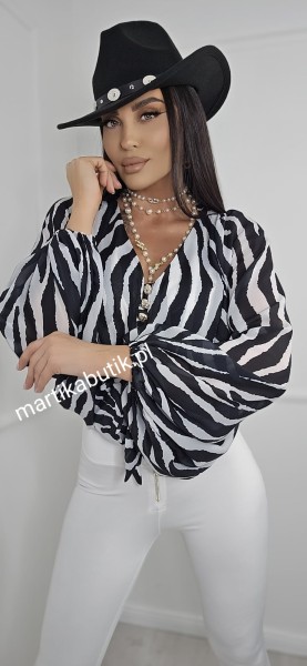 Bluzka z wiązaniem zebra