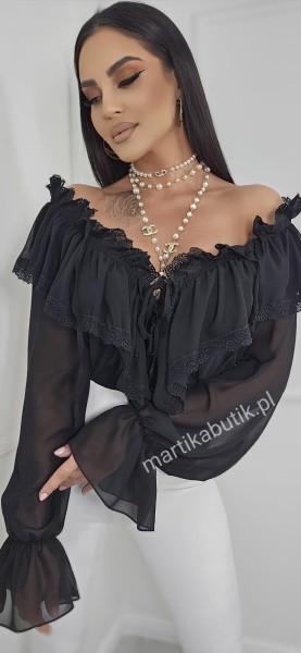Bluzka Merry szyfon czarna