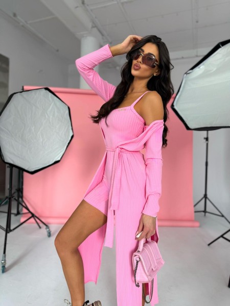 Set kardigan+ kombinezon róż