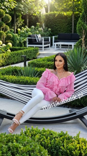 Bluzka Merry szyfon barbi róż