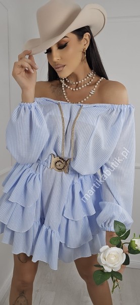 Sukienka z łańcuszkiem w paski LA DIVA 