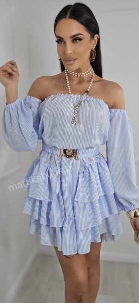 Sukienka z paskiem w paski LA DIVA  