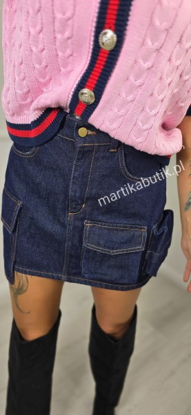 Spódnica mini jeansowa deep blue LA MILLA