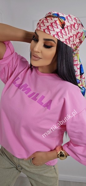 T-shirt logo La Milla różowy