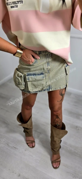 Spódnica mini brudny jeans LA MILLA 