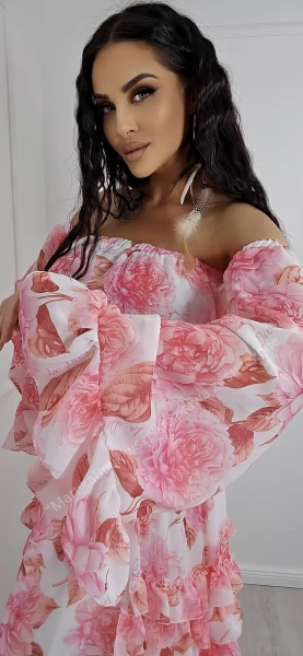 Sukienka szyfon Flower LA DIVA