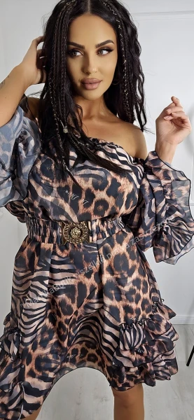 Sukienka szyfon tygrys LA DIVA  