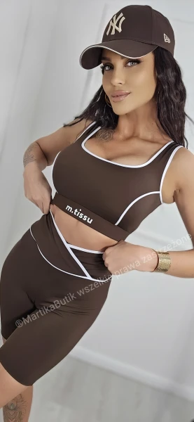 Komplet PILATES czekolada kolarki M.TISSU  
