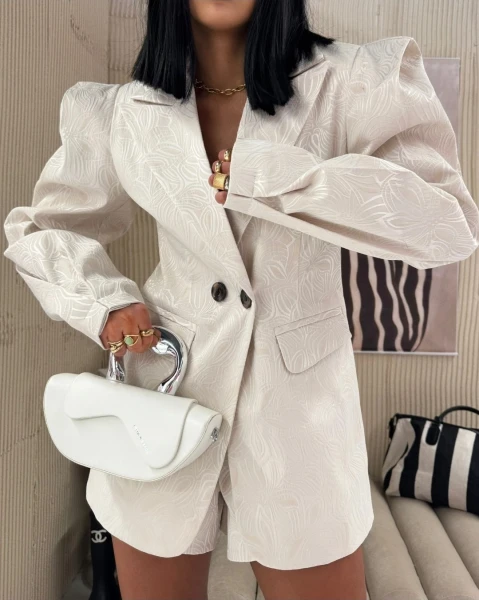 Marynarka żakardowa śmietankowa La Milla