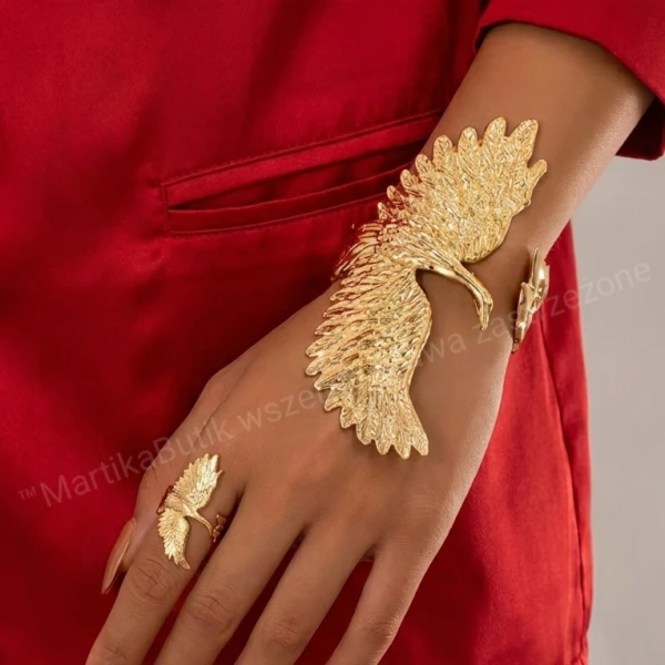 Komplet bransoleta+ pierścionek Gold Bird