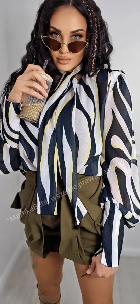 Bluzka z wiązaniem zebra LA MILLA