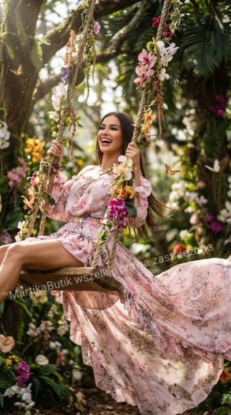 Sukienko- kombinezon szyfon róż pantera LA DIVA