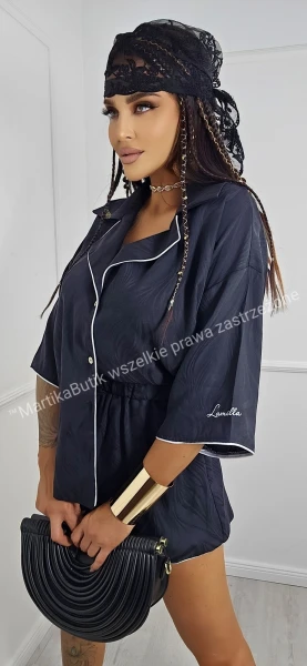 Satynowy komplet Black Elegant LA MILLA