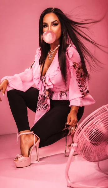 Bluzka szyfon Mr. Tiger pink LA DIVA 