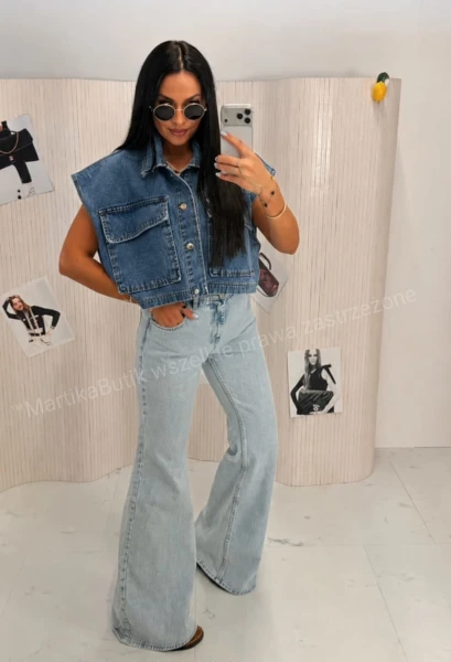 Kamizelka jeansowa deep blue LA MILLA