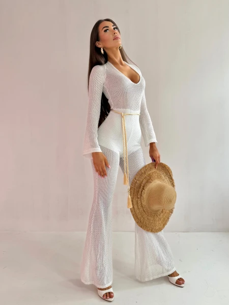 Kombinezon pleciony Boho Luxe biały