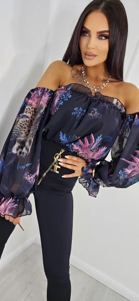Hiszpanka Floral  black LA DIVA 
