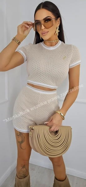 Set Casual ażurowy beż M.TISSU 