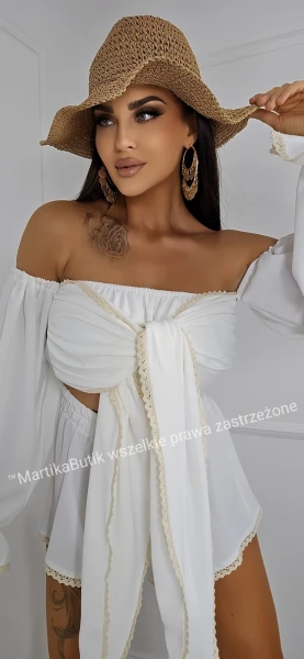 Set boho krepa ecru LA DIVA 
