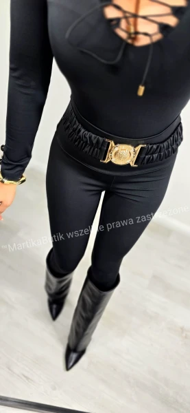 Legginsy klamra lew czarne La Diva  