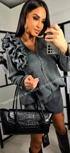 Set dzianinowy Grey Ruffle LA MILLA