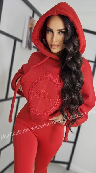 Bluza hoodie Lavestino czerwona