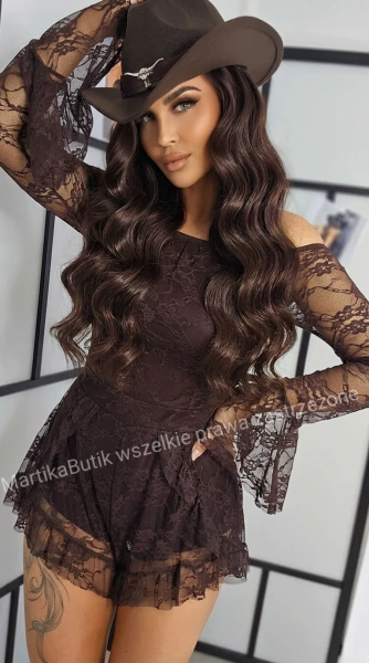 Set koronkowy Boho Glam czekolada