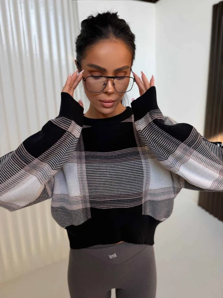 Sweter PLAID czarny