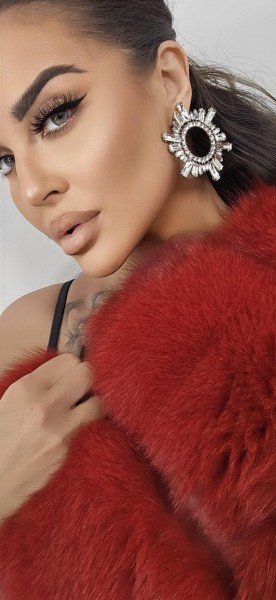 Luxury kolczyki celebrytek koła srebrne