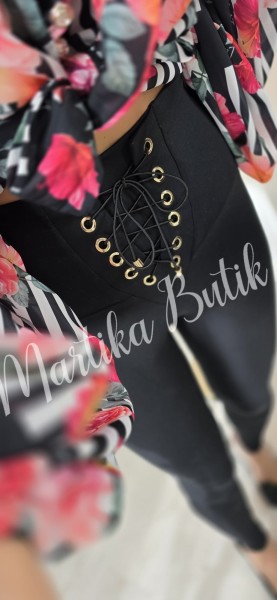 Legginsy z wiązaniem czarne La Diva
