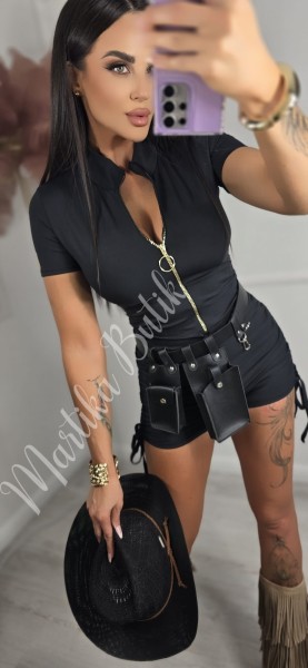 Kombinezon ZIP GLAM czarny